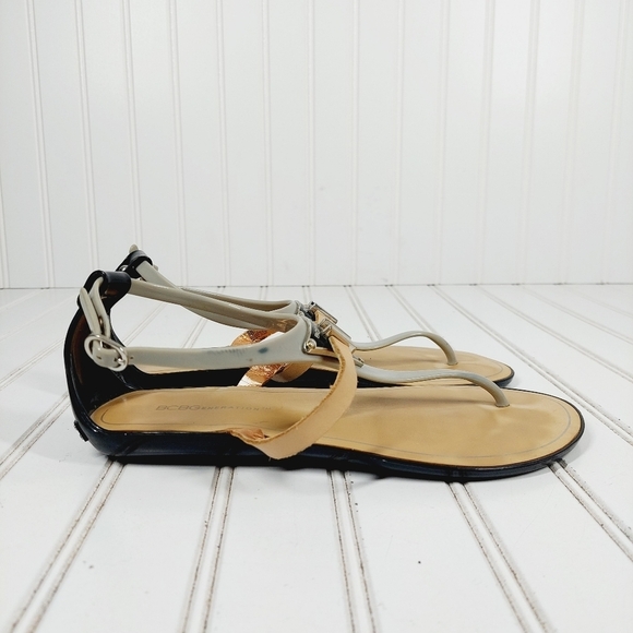 BCBGeneration Calantha Gray Black Jelly Thong Buckle Strap Flat Sandals F342 - Picture 5 of 11